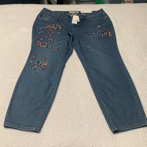 EST. 1946 Denim Mid-Rise Skinny Jeans with Bling, NWT’s, Size 16WP